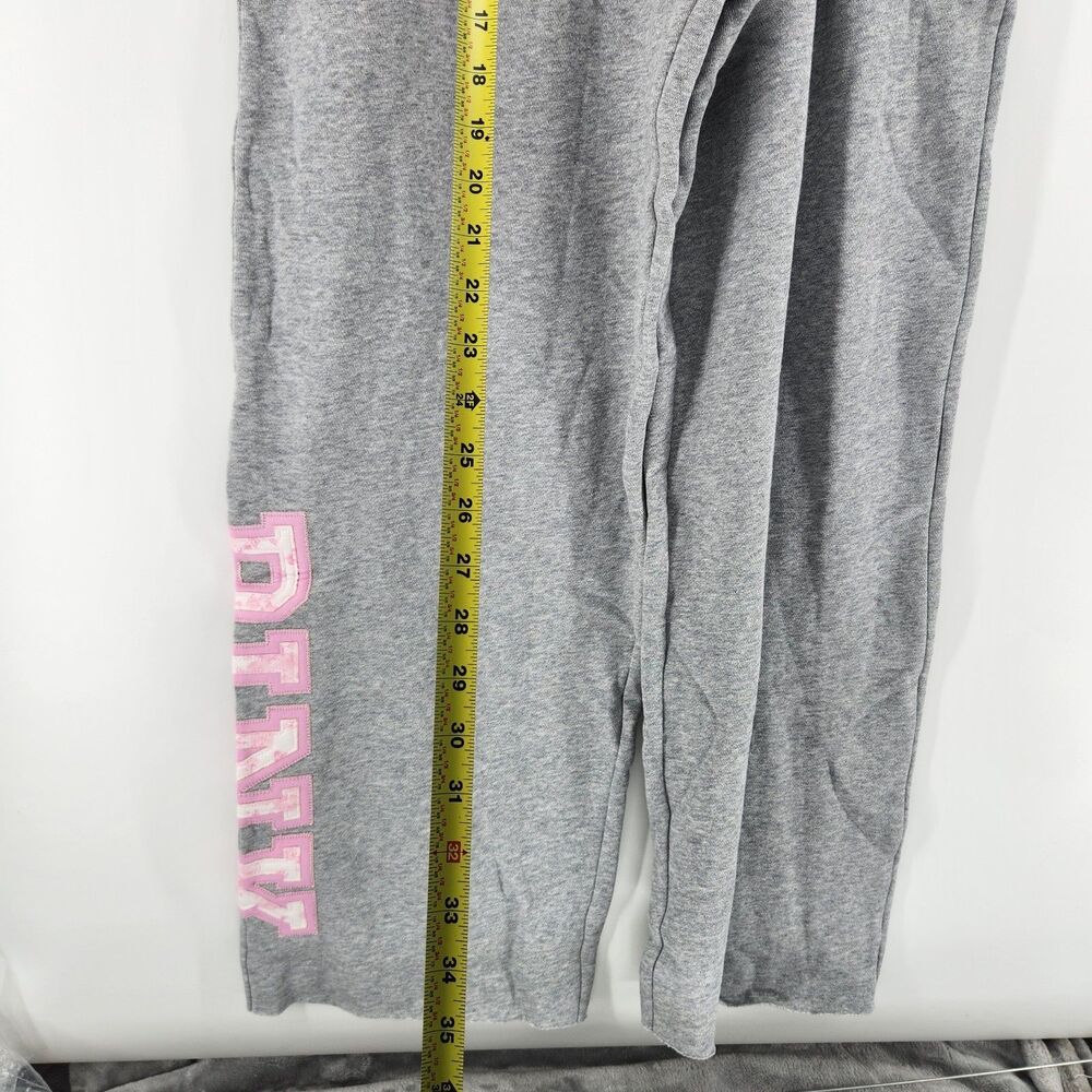 PINK x LoveShackFancy M Long Heather Grey Wide Leg Sweatpants NWT - Picture 6 of 8